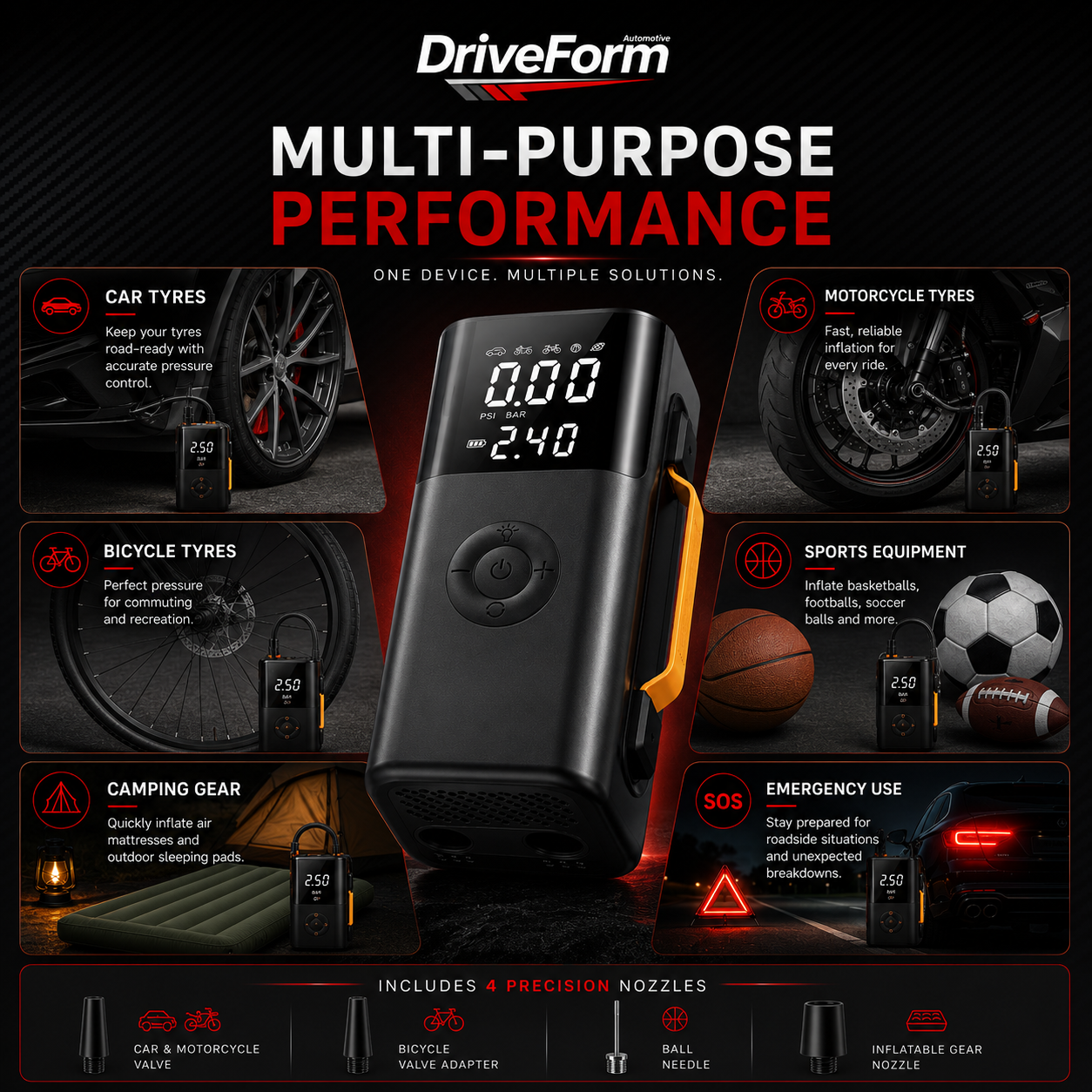 DriveForm AirCharge Pro Jump Starter & Tyre Inflator